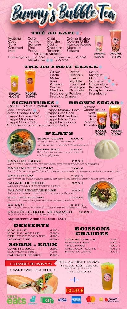 Bunny's Bubble Tea - Menu Image 2